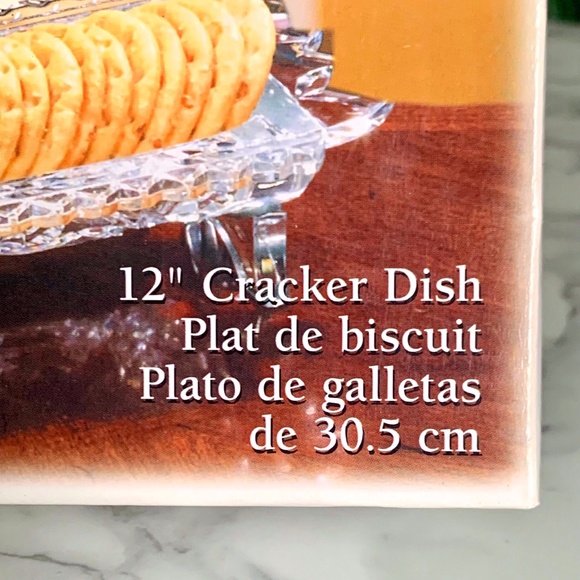 3/$45 ⭐️ Vintage Fifth Ave Crystal Cut Portico 12" Footed Cracker Candy Tray - Picture 2 of 6
